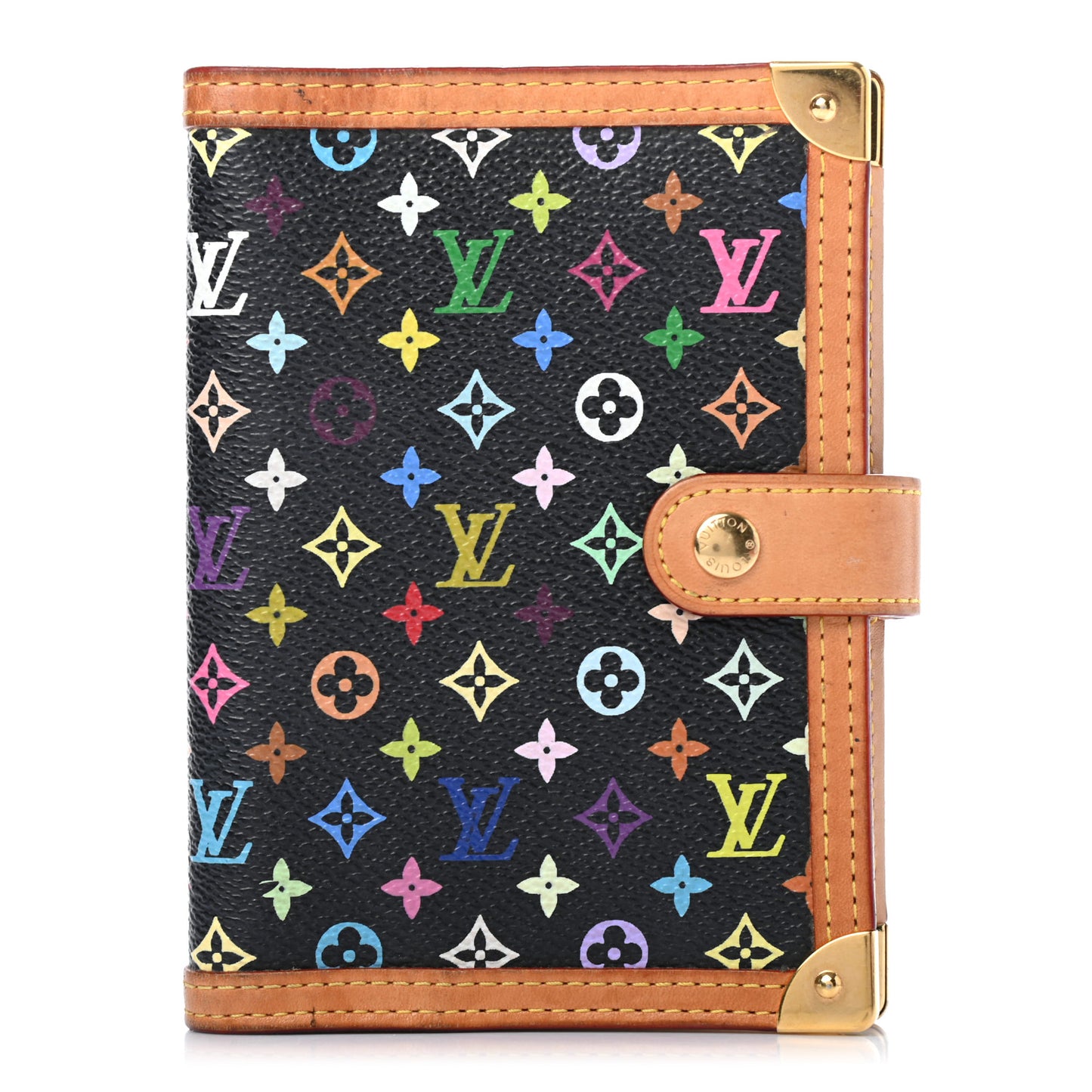 Monogram Multicolor Small Ring Agenda Cover Black