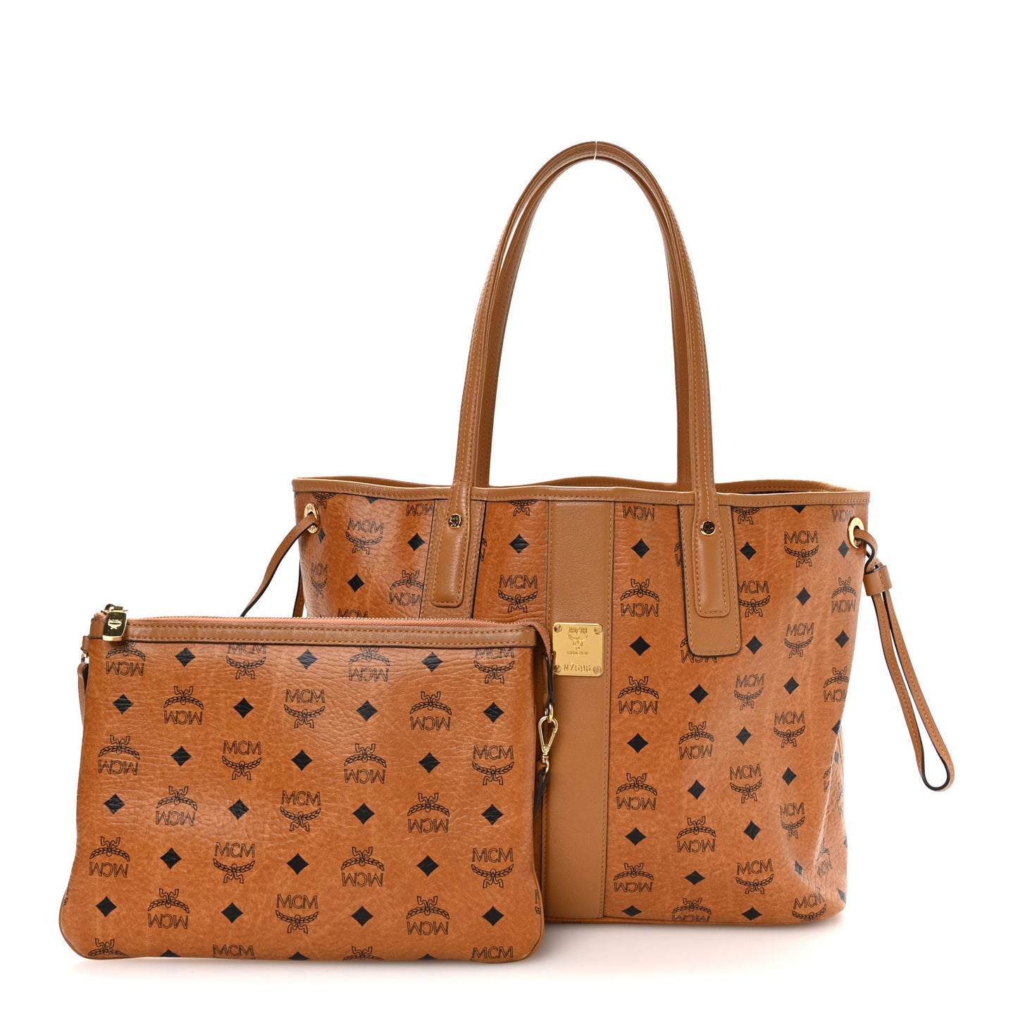 Visetos Medium Liz Reversible Shopper Tote Cognac