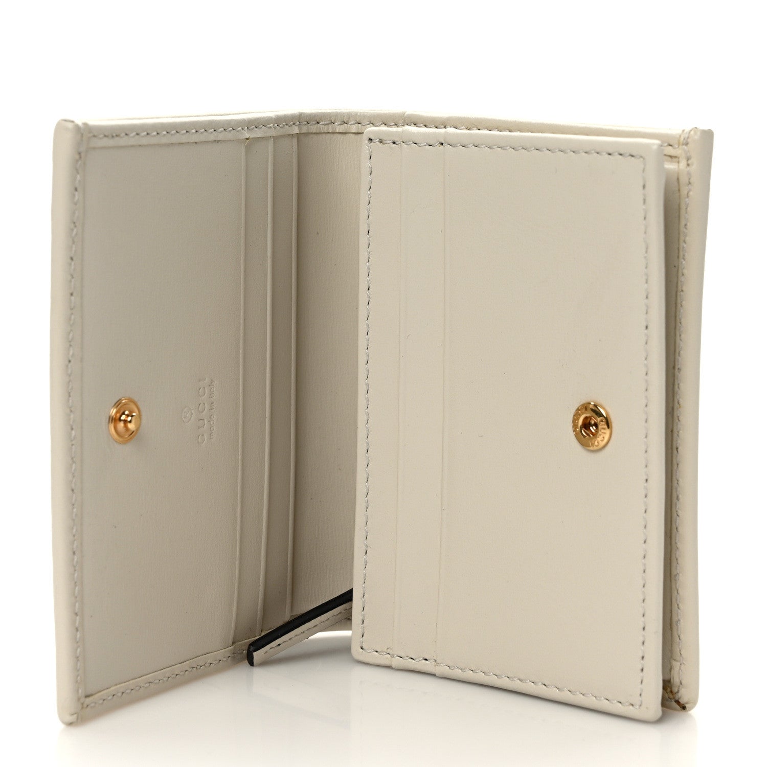 Gucci Boarded Plutone Calfskin Horsebit 1955 Card Case Wallet Mystic White 5 of 7
