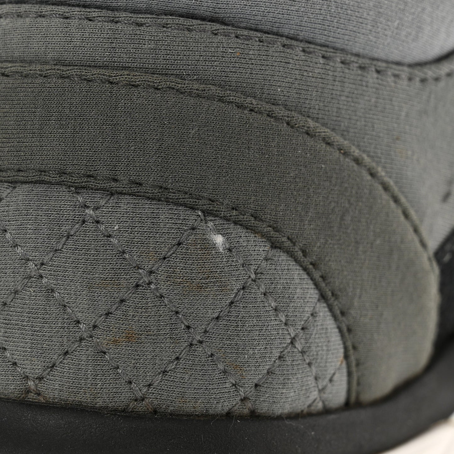 Fabric Suede Calfskin Quilted CC Sneakers 37 Dark Grey
