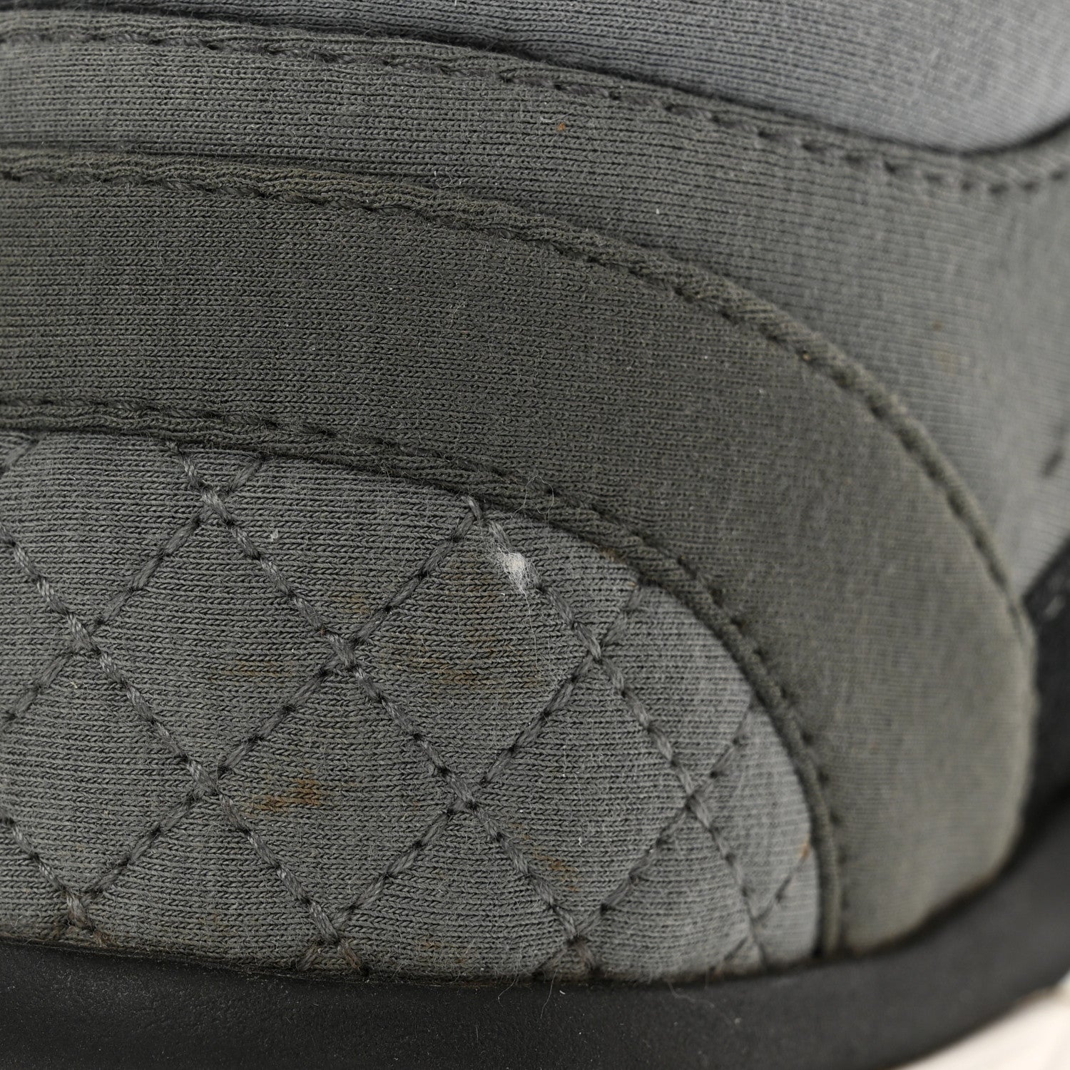 Chanel Fabric Suede Calfskin Quilted CC Sneakers 37 Dark Grey 11 of 15