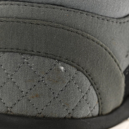 Chanel Fabric Suede Calfskin Quilted CC Sneakers 37 Dark Grey 11 of 15