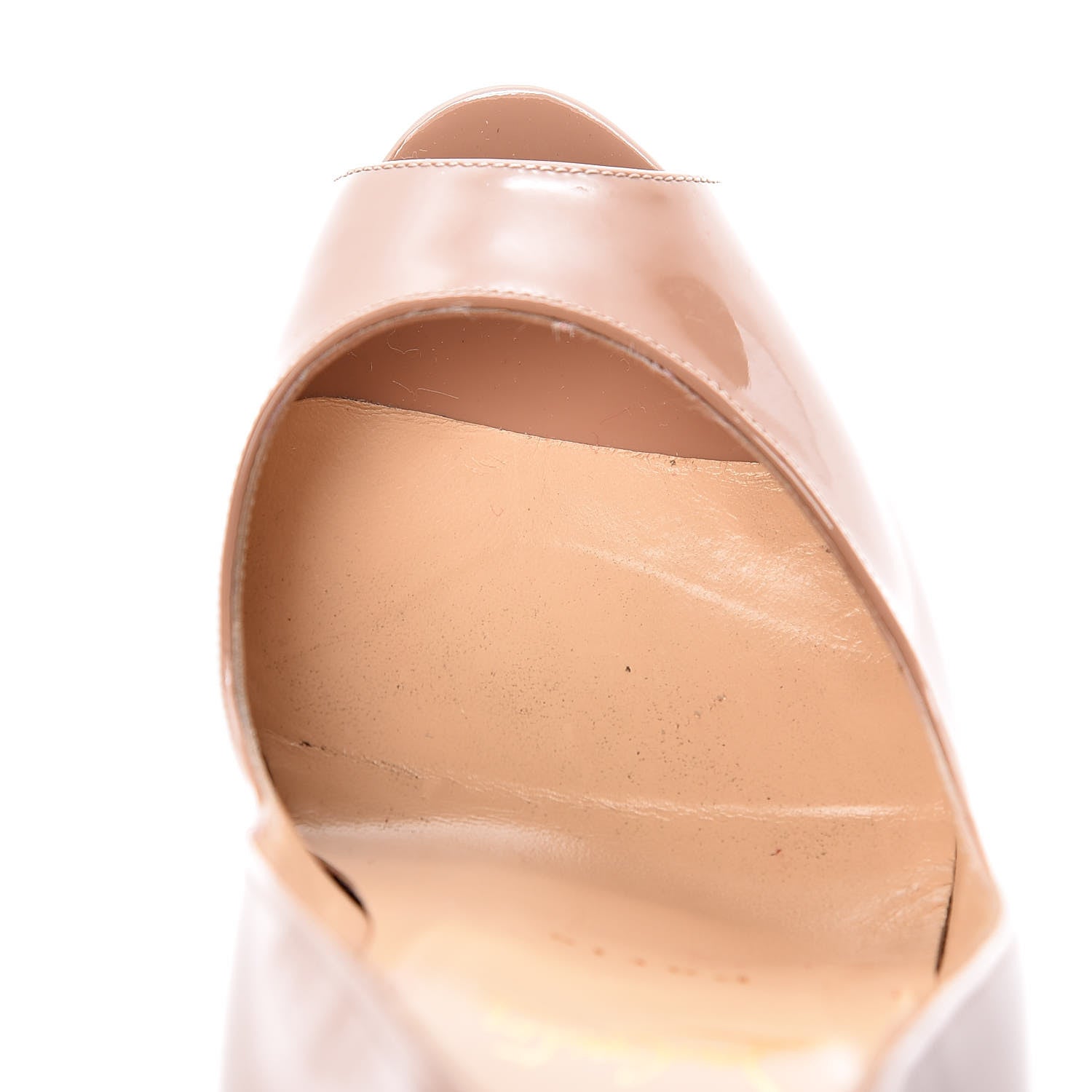 Christian Louboutin Patent Lady Peep 150 Pumps 37 Nude 16 of 17
