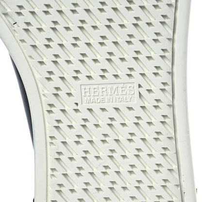 Hermes Calfskin Womens Polo Sneakers 39 Black White 8 of 12