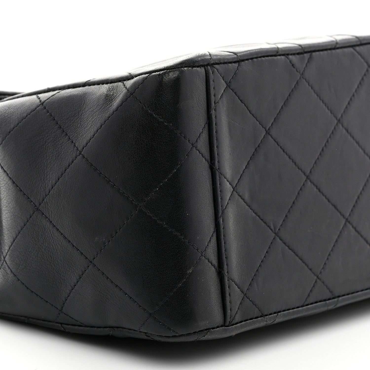 Chanel Lambskin Quilted XL Jumbo Single Flap Black 9 of 11