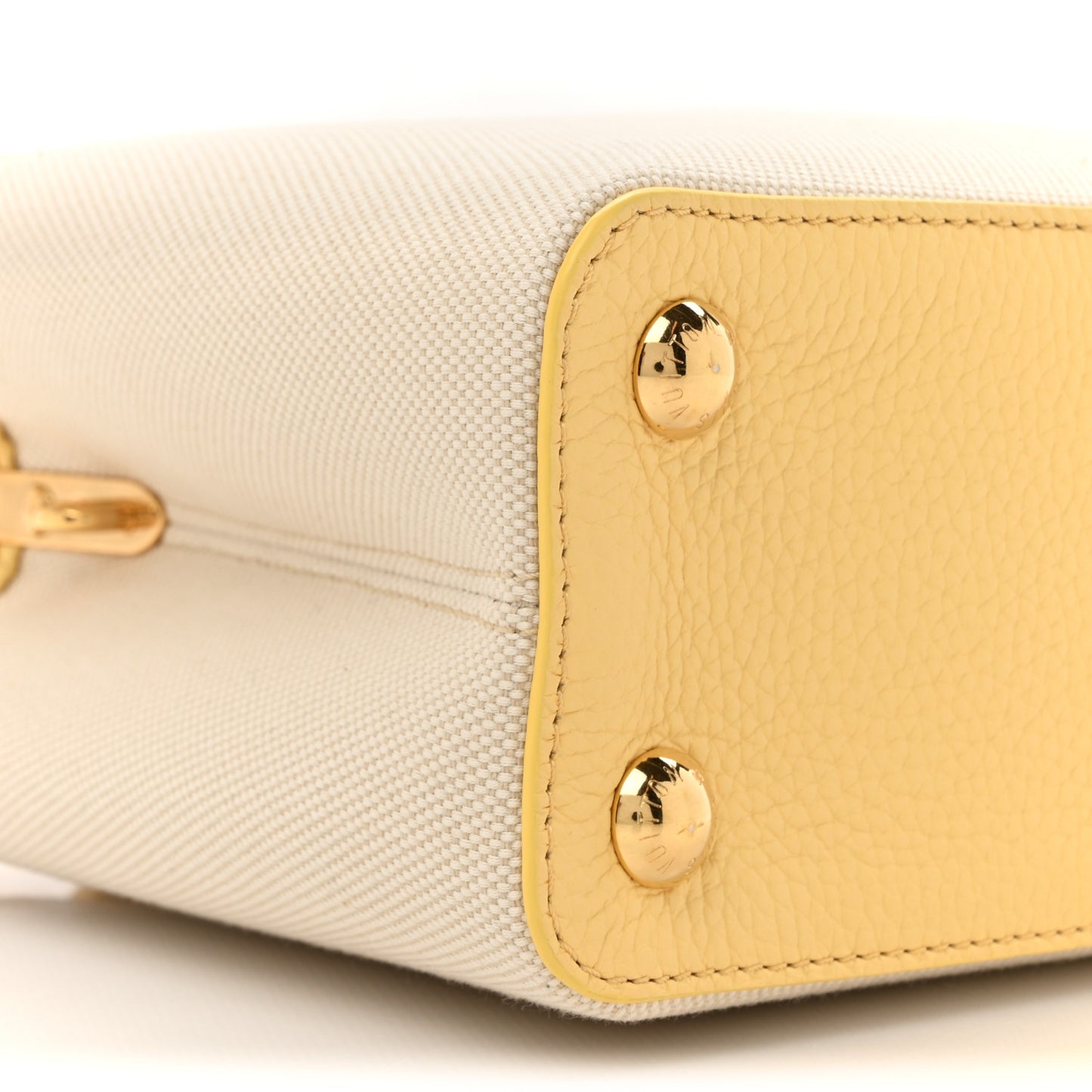 Canvas Taurillon Capucines BB Plume Yellow