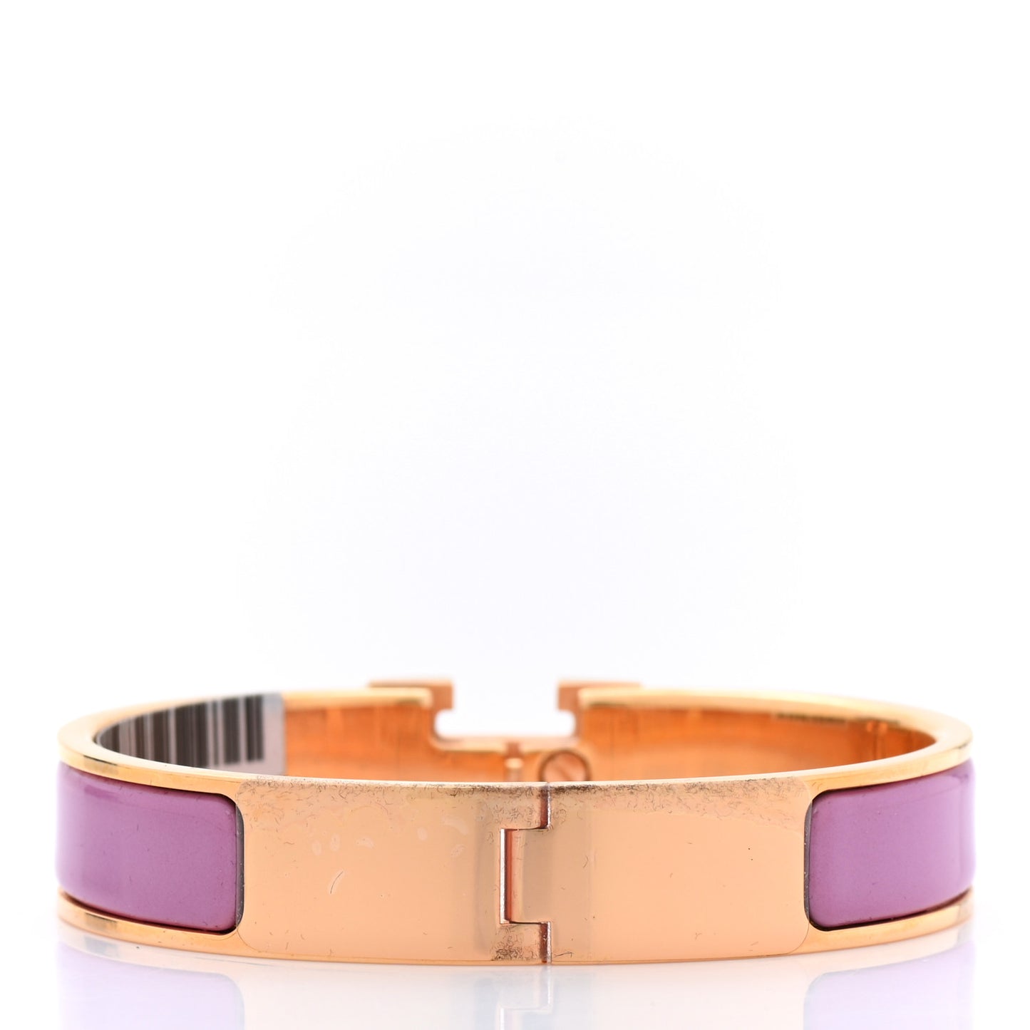 Enamel Narrow Clic Clac H Bracelet PM Rose Cendre