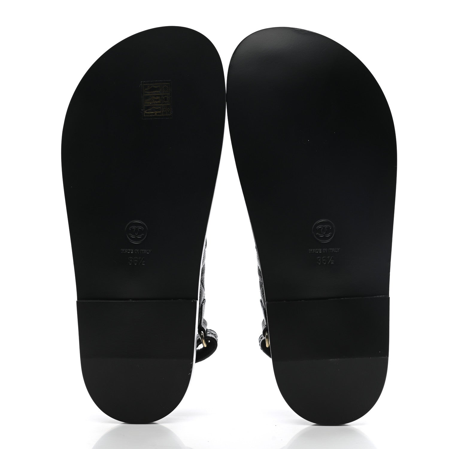 Chanel Grained Calfskin Velcro Dad Sandals 36.5 Black 5 of 9