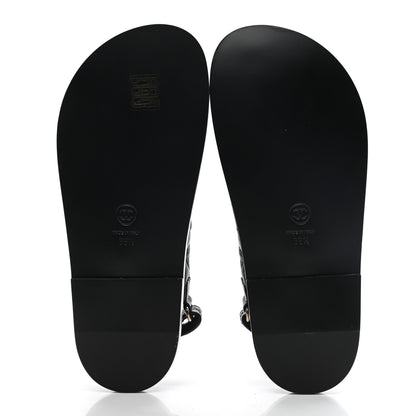 Chanel Grained Calfskin Velcro Dad Sandals 36.5 Black 5 of 9