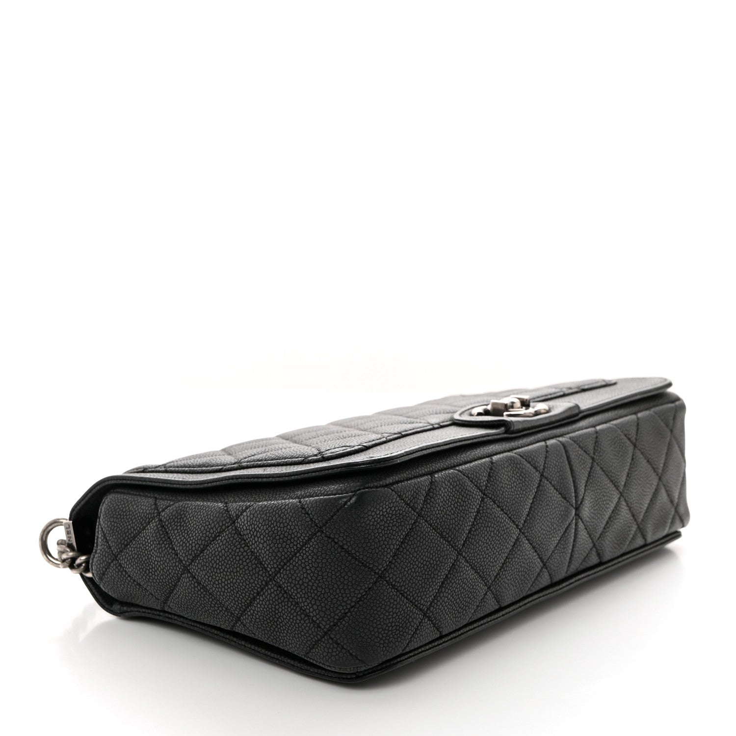 Chanel Washed Caviar Quilted Large Turn Around Ligne Flap Grey 4 of 10