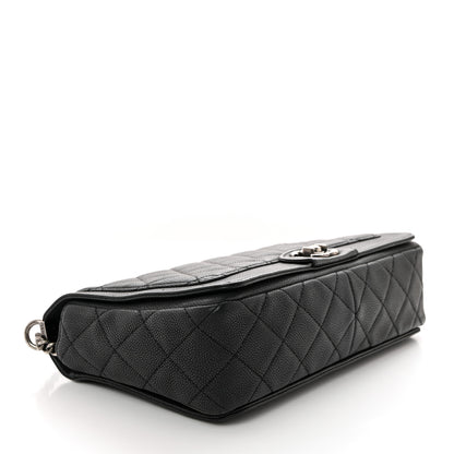 Chanel Washed Caviar Quilted Large Turn Around Ligne Flap Grey 4 of 10
