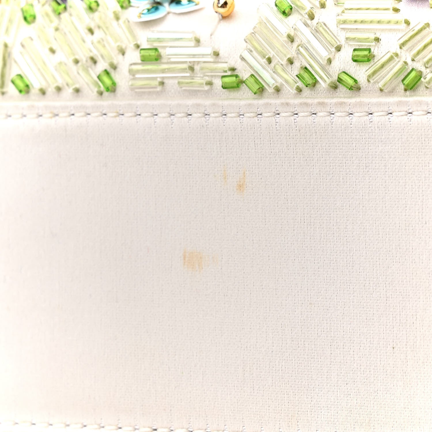 Christian Dior Satin Beaded Floral Embroidered Mini Lady Dior White Multicolor 17 of 19