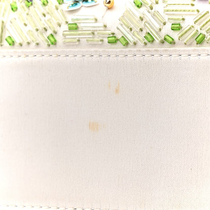Christian Dior Satin Beaded Floral Embroidered Mini Lady Dior White Multicolor 17 of 19