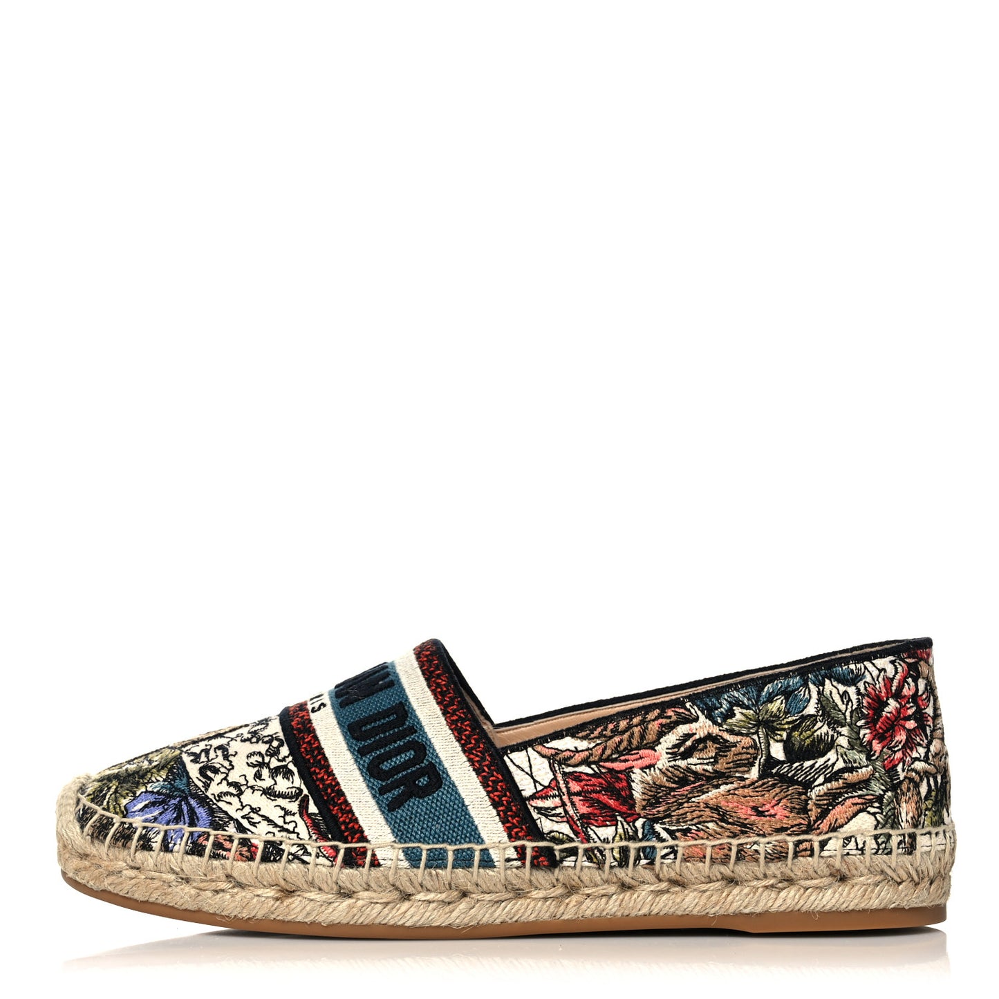 Canvas Mille Fleurs Embroidered Granville Espadrille 38.5 Multicolor