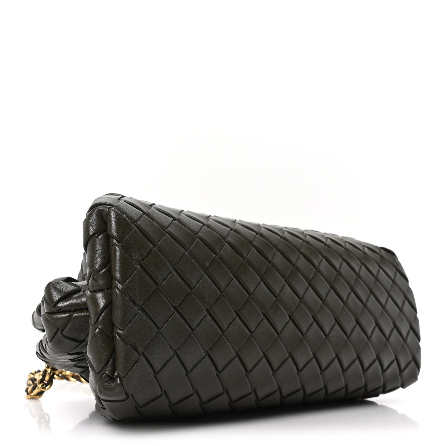 Bottega Veneta Nappa Intrecciato Teen The Lauren 1980 Clutch With Chain Kaki 4 of 9