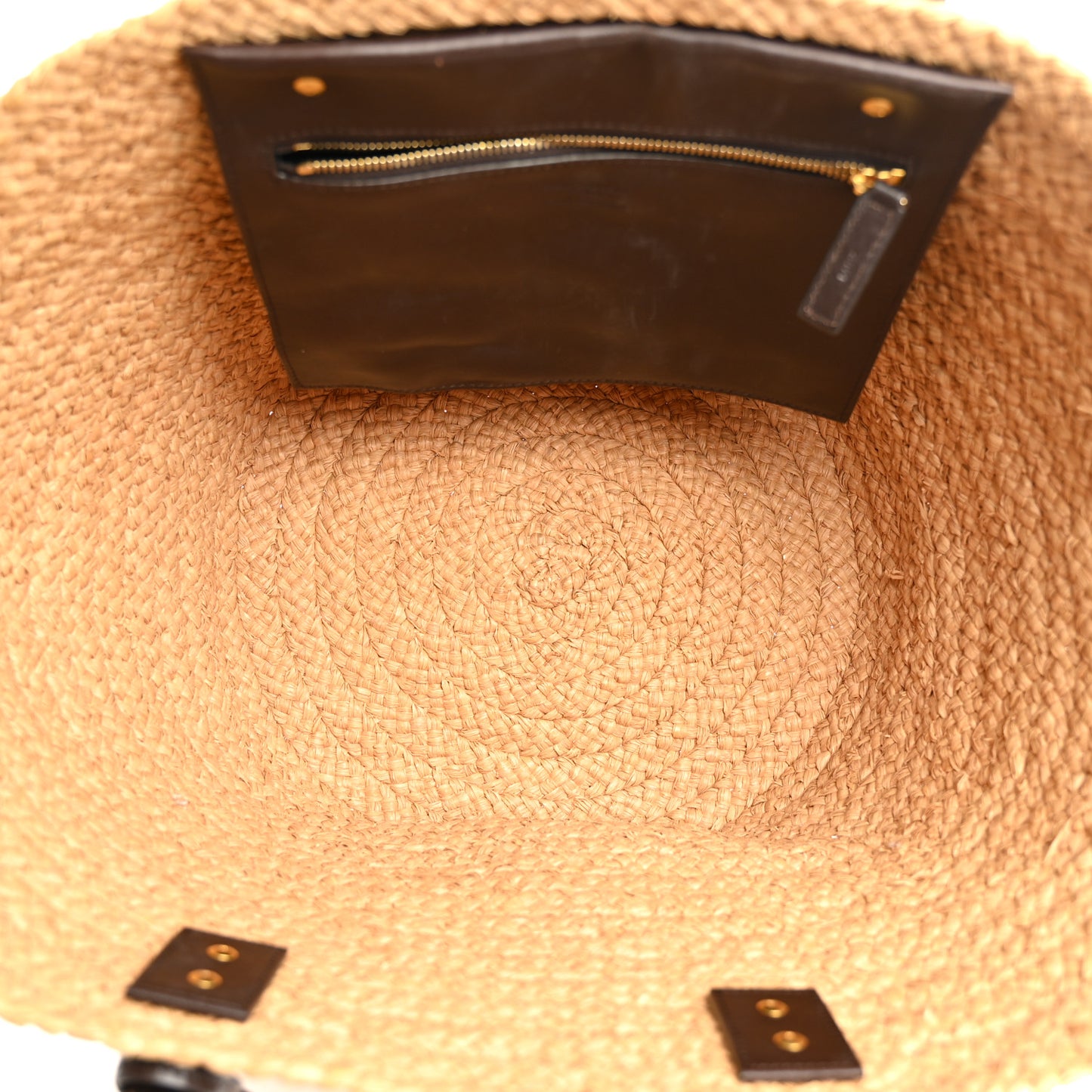Raffia Calfskin Medium Panier Tote