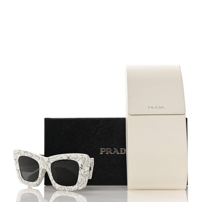 Prada Acetate Symbole Sunglasses SPR 13Z White Marble 7 of 7