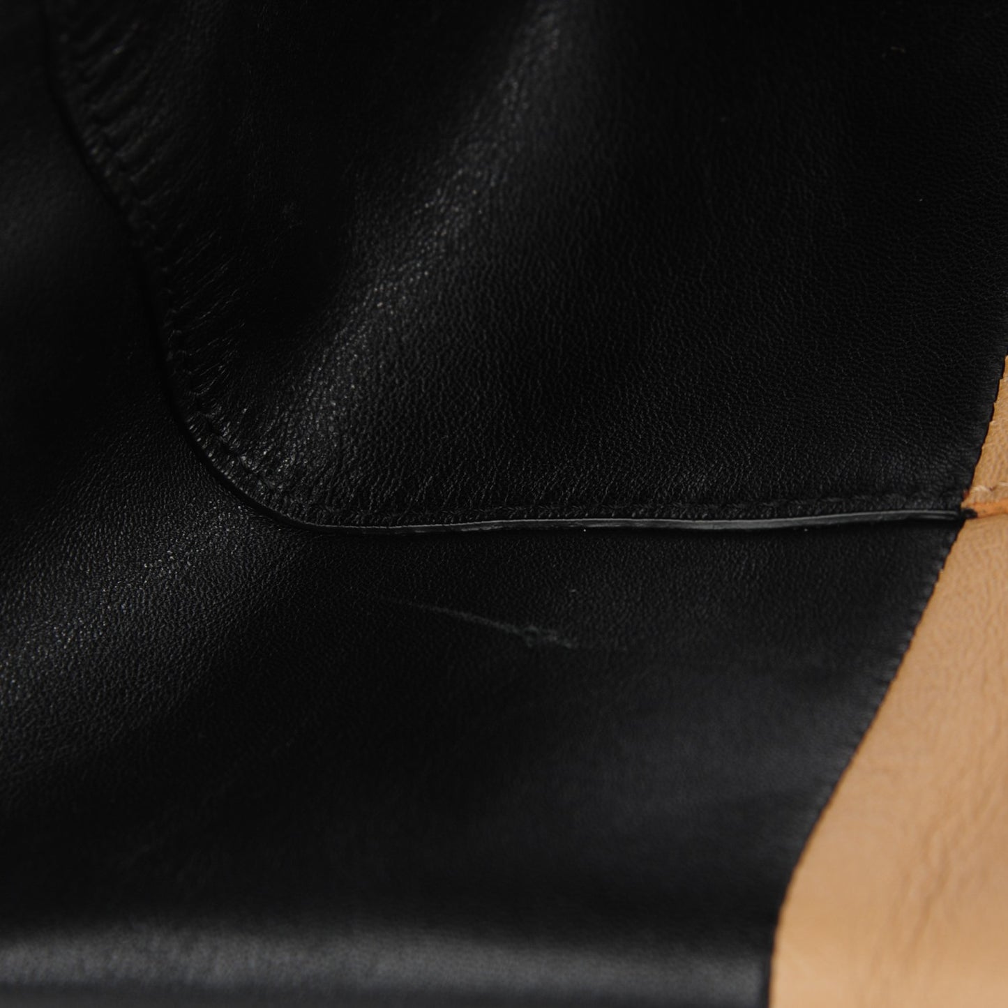 Lambskin Vertical Bi-Cabas Apricot Black