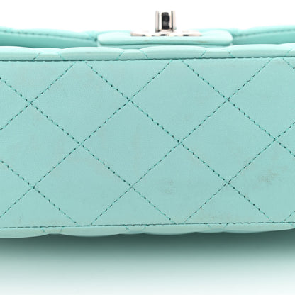 Chanel Lambskin Quilted Medium Double Flap Light Blue 10 of 11