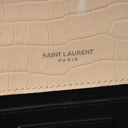 Saint Laurent Croc Calfskin Embossed Small Classic Monogram Kate Tassel Satchel Beige 7 of 11