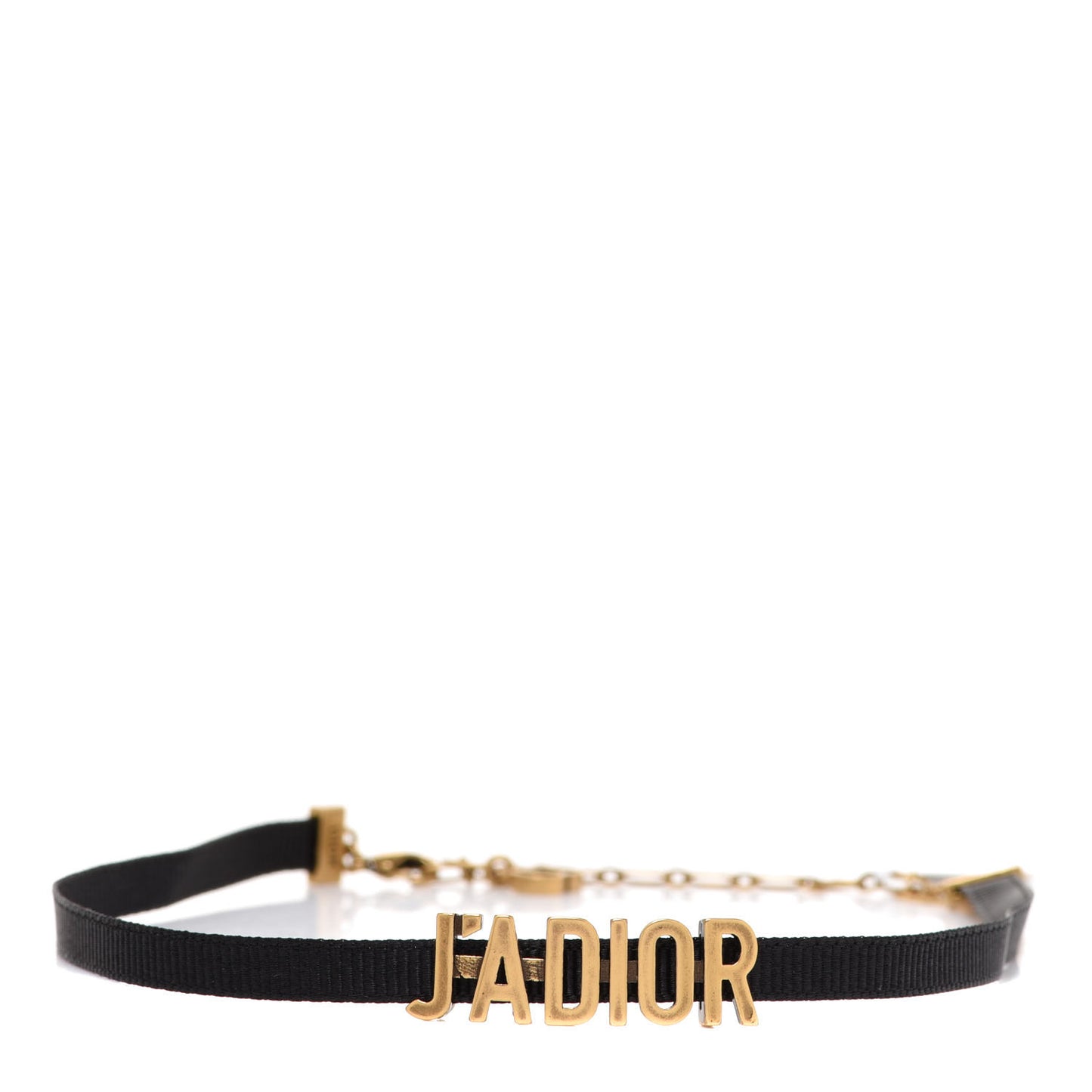 Grosgrain Ribbon J'Adior Logo Choker Necklace Black