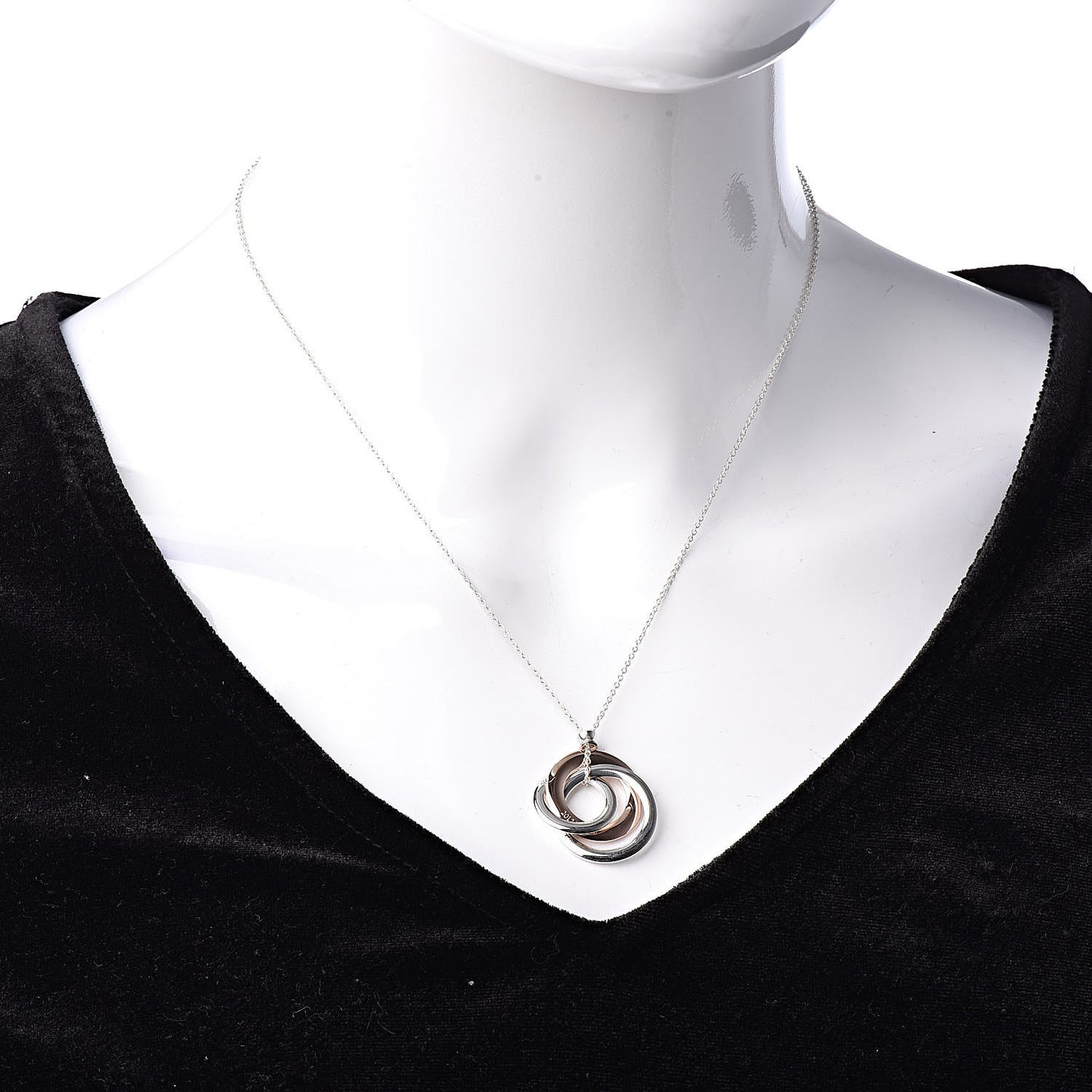Sterling Silver Rubedo 1837 Circles Pendant Necklace