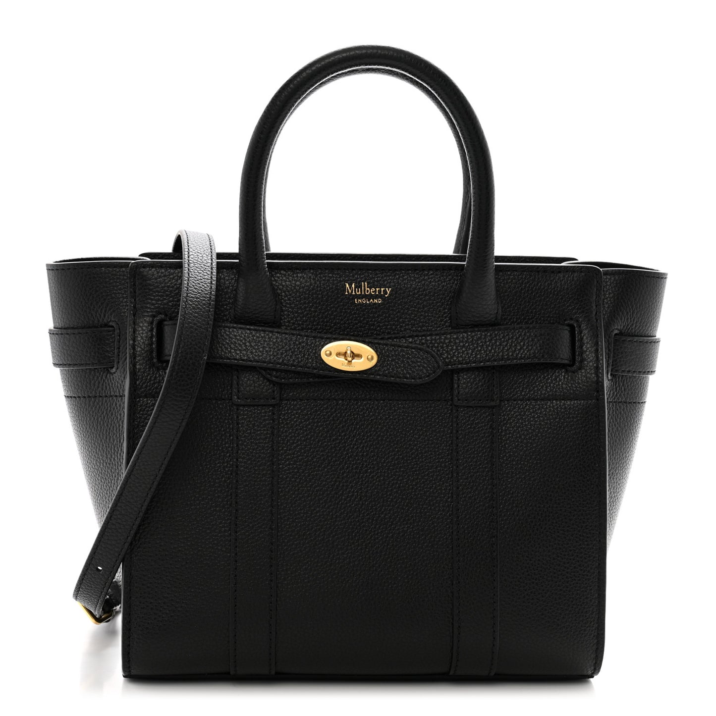 Classic Grain Small Bayswater Zip Tote  Black