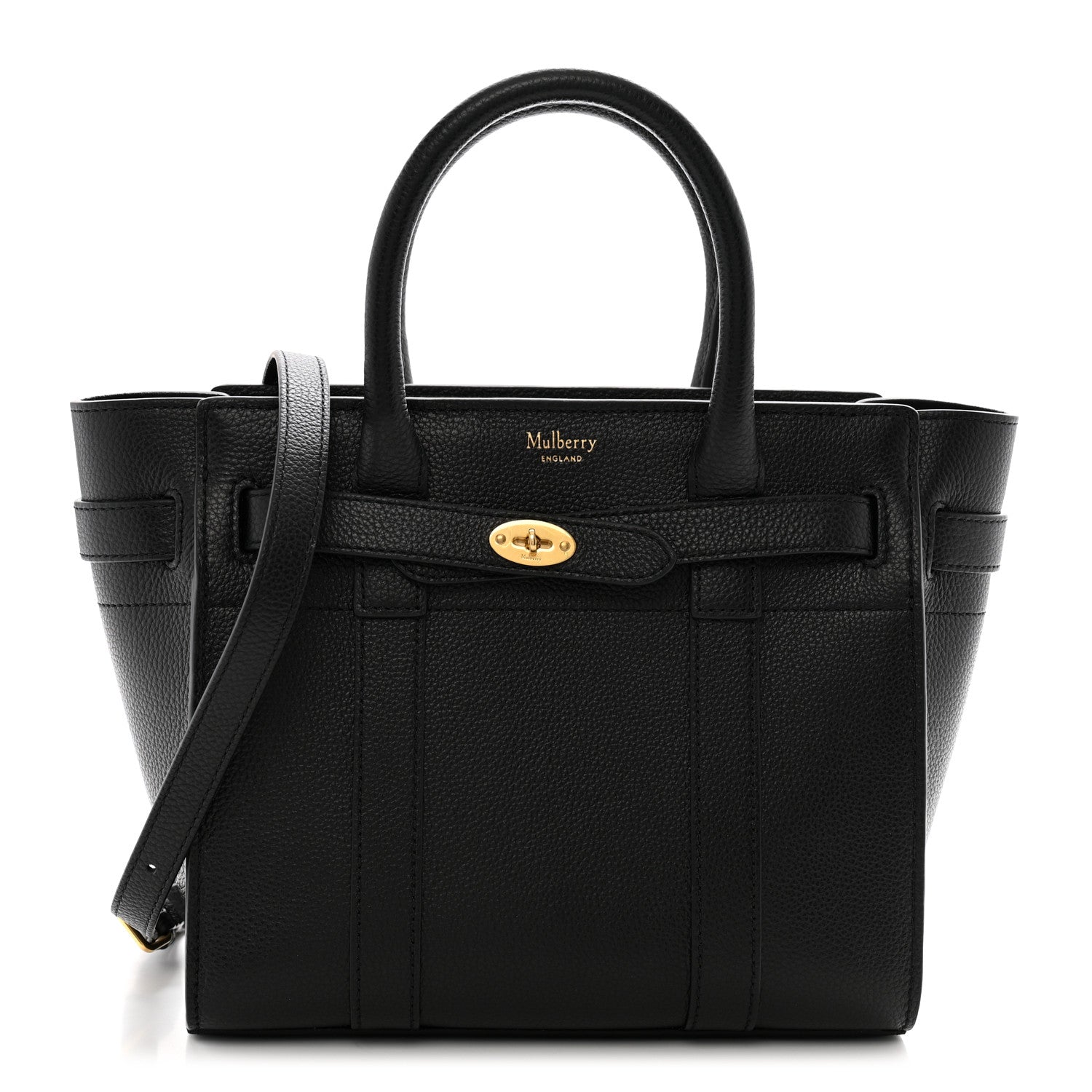 Mulberry Classic Grain Small Bayswater Zip Tote  Black 1 of 13