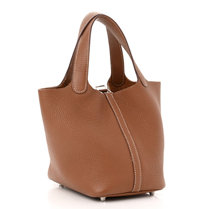 Hermes Taurillon Clemence Picotin Lock 18 PM Gold 3 of 10