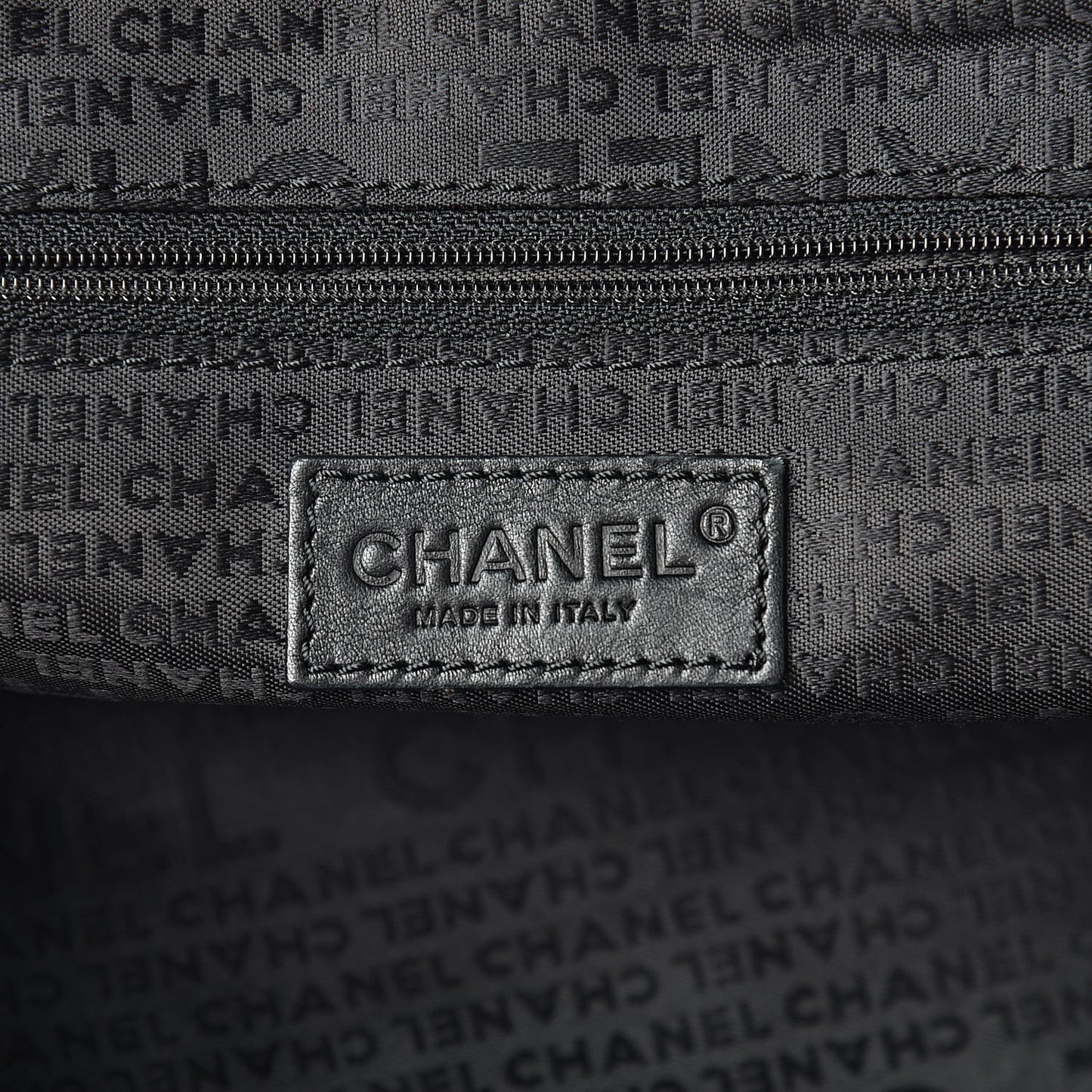 Caviar Square Stitched Medium Tote Black