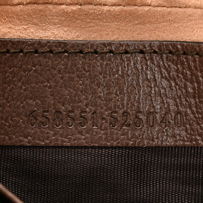 Gucci GG Supreme Monogram Textured Calfskin Web Mini Ophidia Half Moon Hobo Beige Ebony New Acero 7 of 11