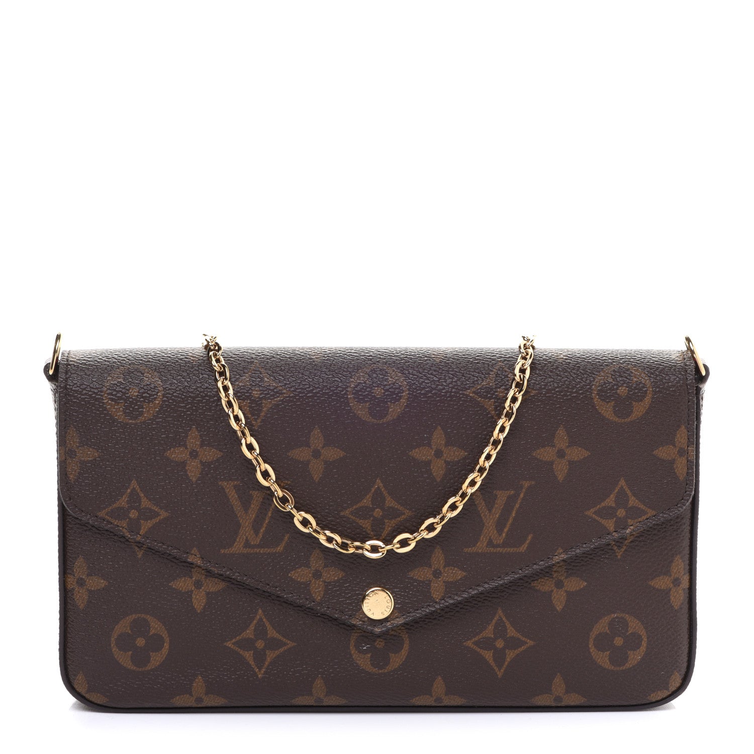 Louis Vuitton Monogram Pochette Felicie Chain Wallet Fuchsia 1 of 11