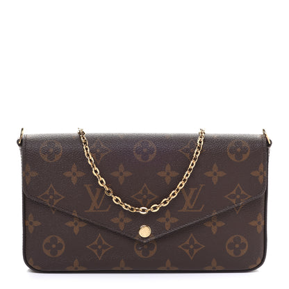 Louis Vuitton Monogram Pochette Felicie Chain Wallet Fuchsia 1 of 11