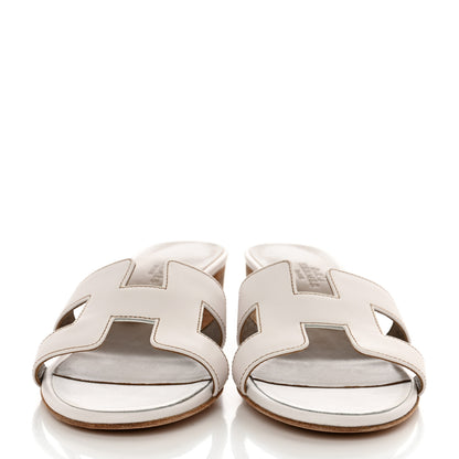 Hermes Calfskin Oasis Sandals 37.5 White 2 of 8