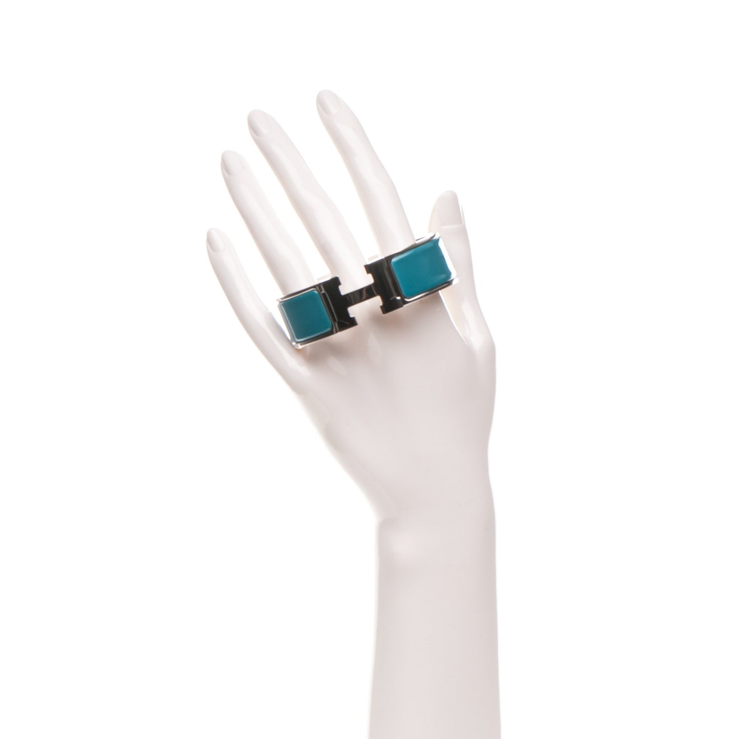 Enamel Wide Clic Clac H Bracelet GM Bleu Indien