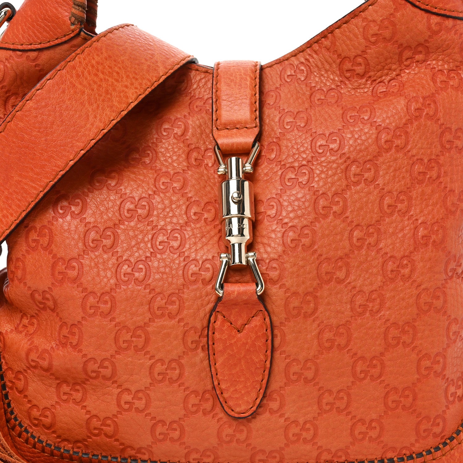 Gucci Guccissima Medium New Jackie Shoulder Bag Orange 8 of 10