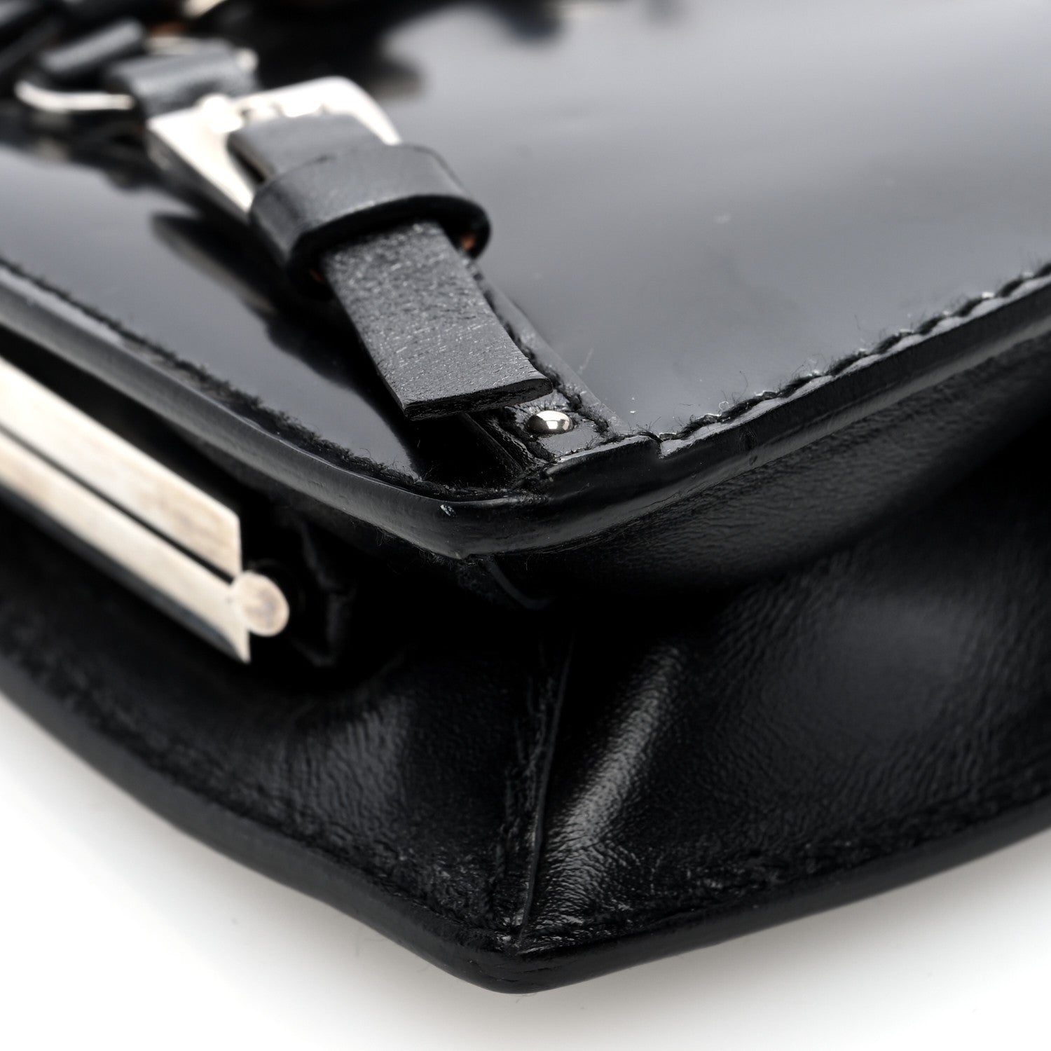 Christian Dior Glazed Calfskin Bondage Clutch Black 9 of 10