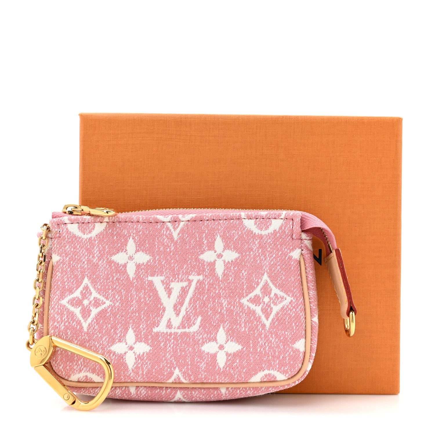 Louis Vuitton Denim Jacquard Monogram Micro Pochette Accessories Rose 9 of 9