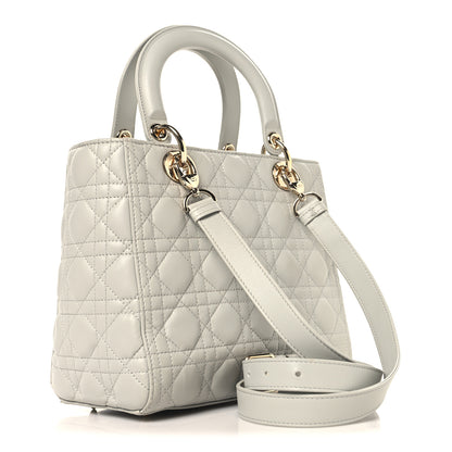 Christian Dior Lambskin Cannage Medium Lady Dior Grey 3 of 12