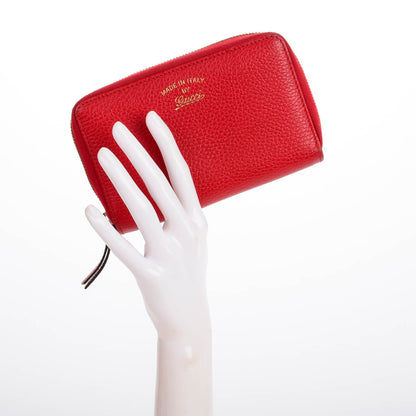 Gucci Dollar Calfskin Medium Swing Zip Around Wallet Red 2 of 7