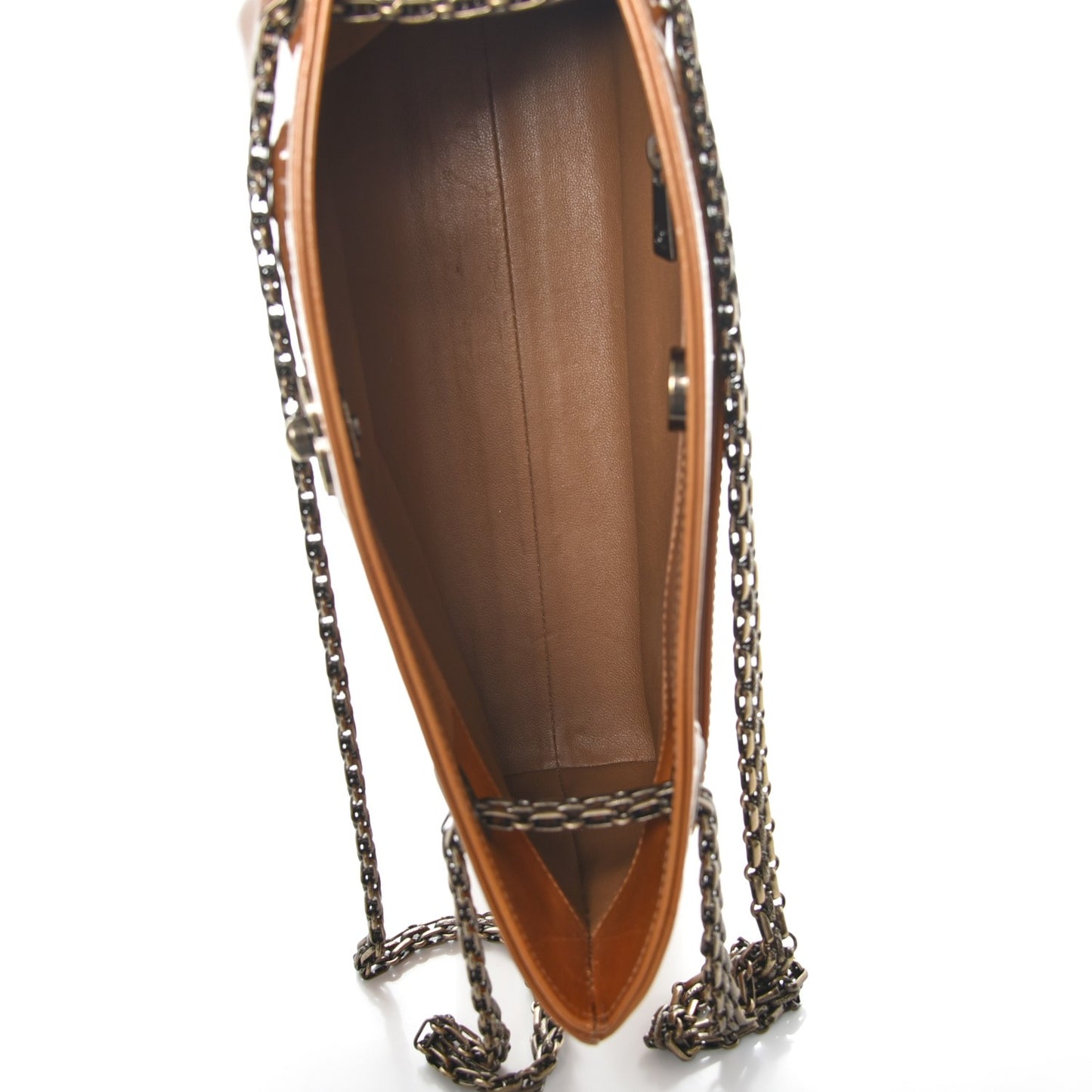 Patent Bijoux Chain Shoulder Bag Yellow