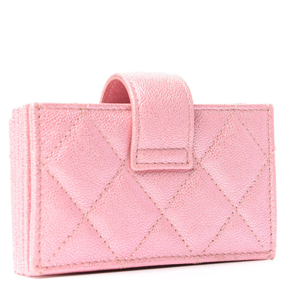 Chanel Iridescent Caviar Quilted Gusseted Card Holder Pink 3 of 8