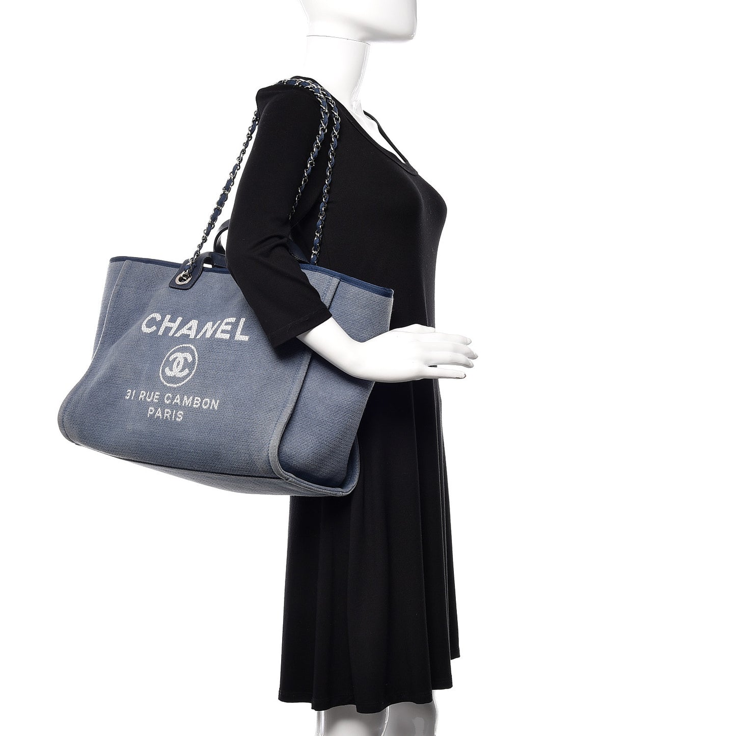 Canvas Deauville Large Tote Denim Blue