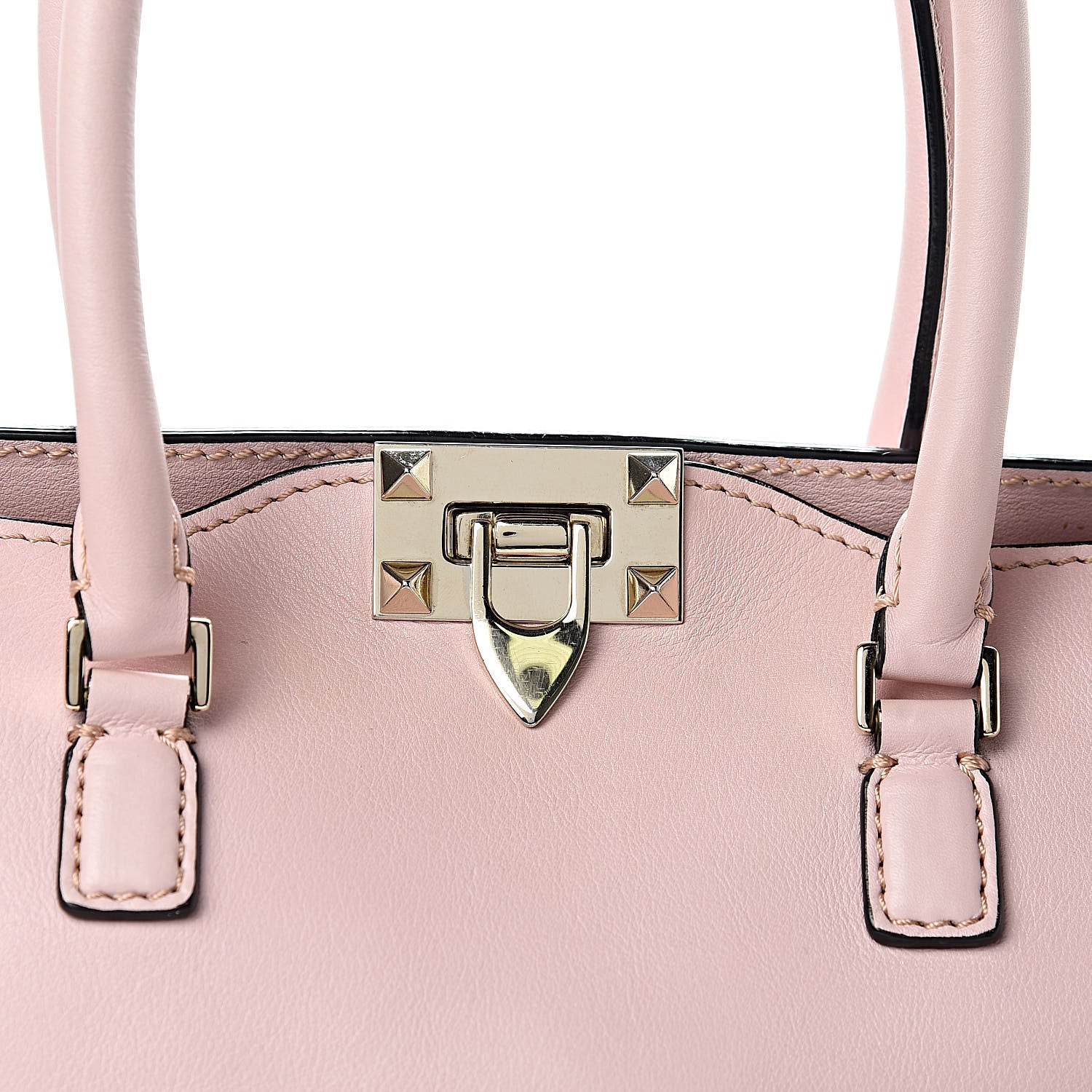 Valentino Garavani Vitello Rockstud Double Handle Tote Poudre 7 of 11