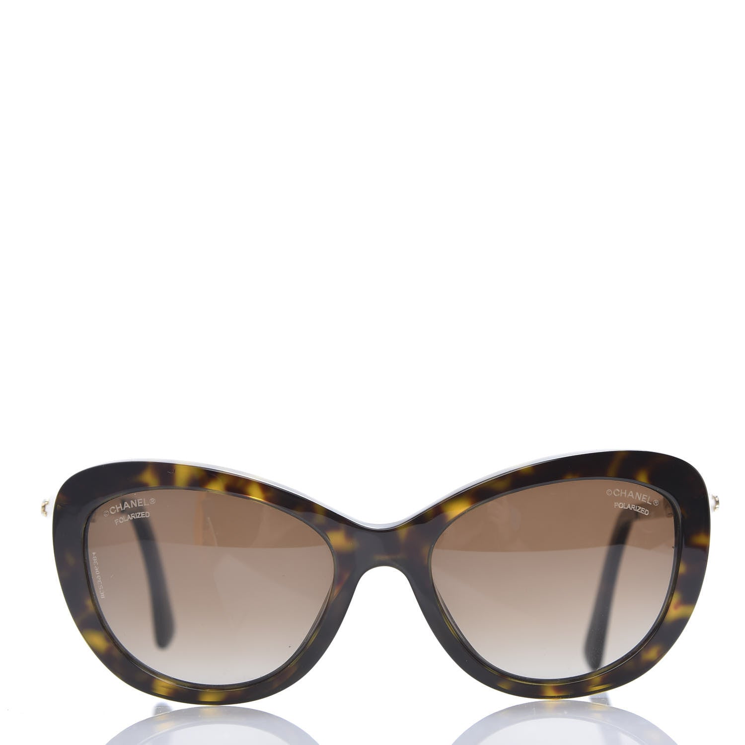 Chanel Acetate Pearl Polarized Cat Eye Sunglasses 5340-H Tortoise 2 of 7