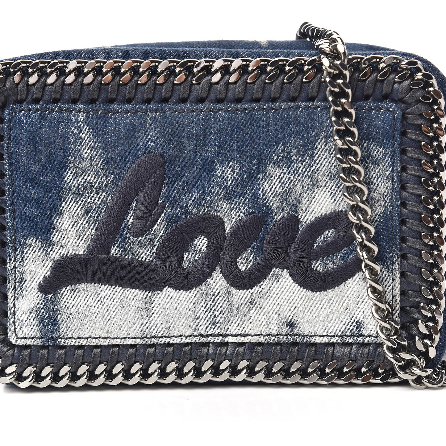 Denim Love Falabella Crossbody Camera Bag Blue