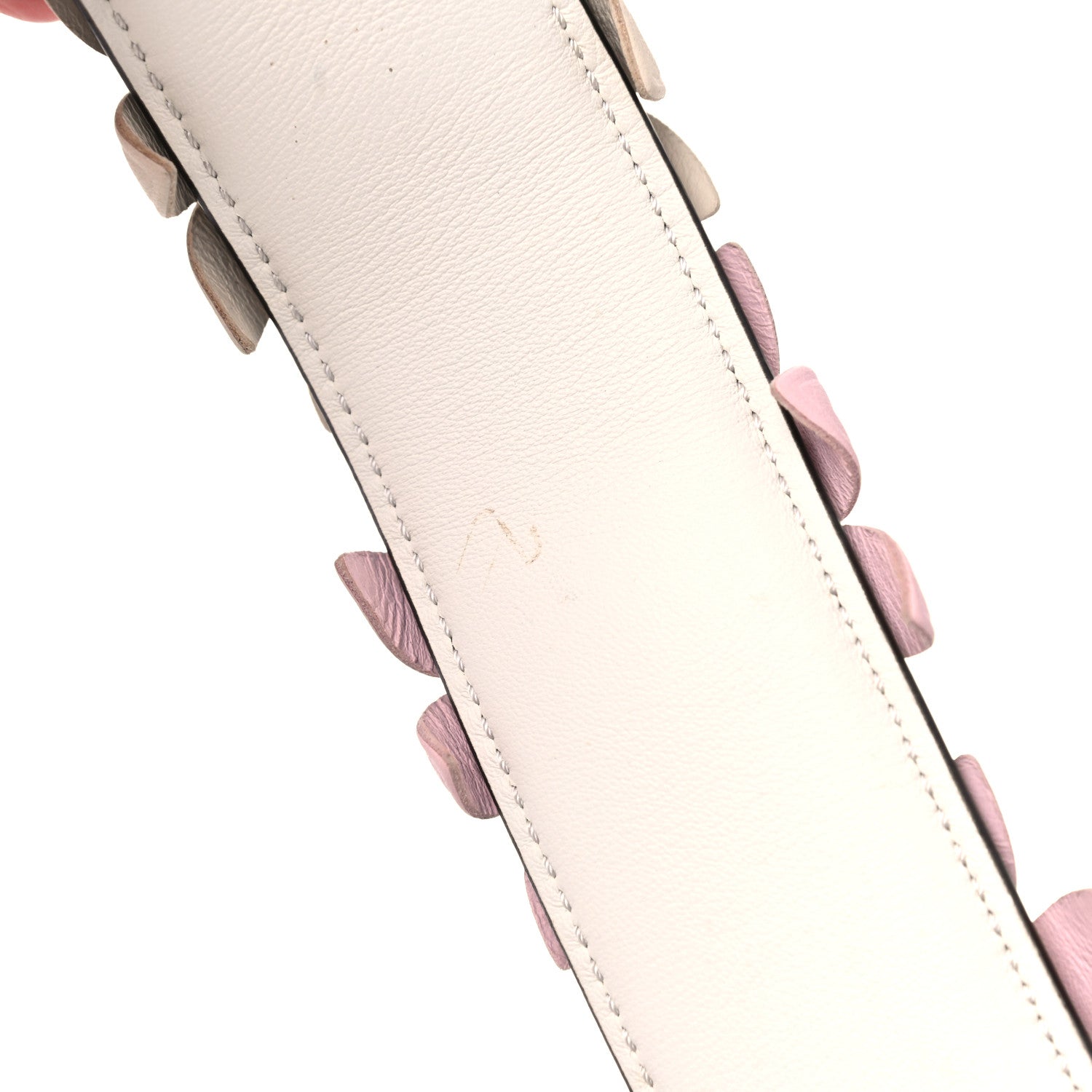 Fendi Calfskin Studded Floral Strap You White Lavender Peony 8 of 8