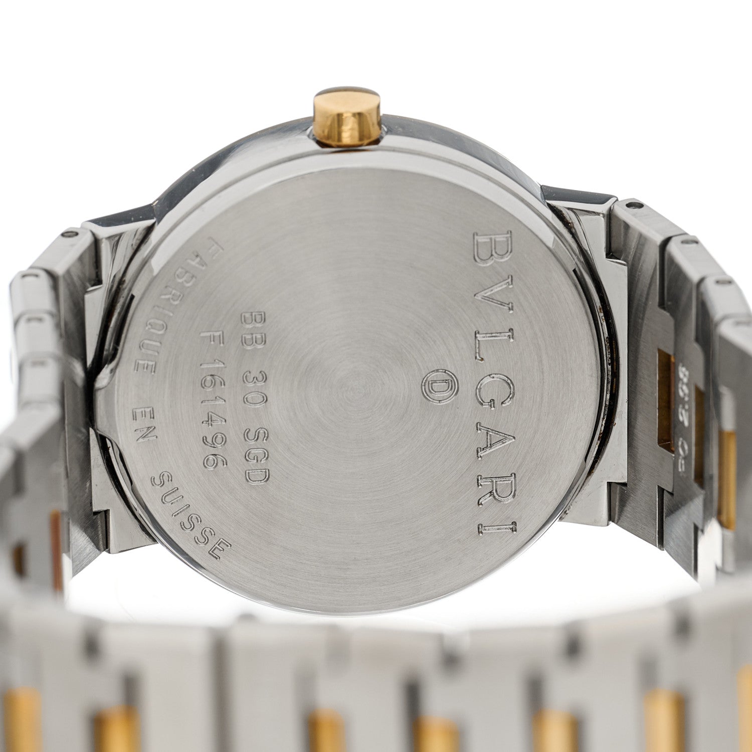 Bulgari Stainless Steel 18K Yellow Gold 30mm Quartz Watch Black 4 of 4