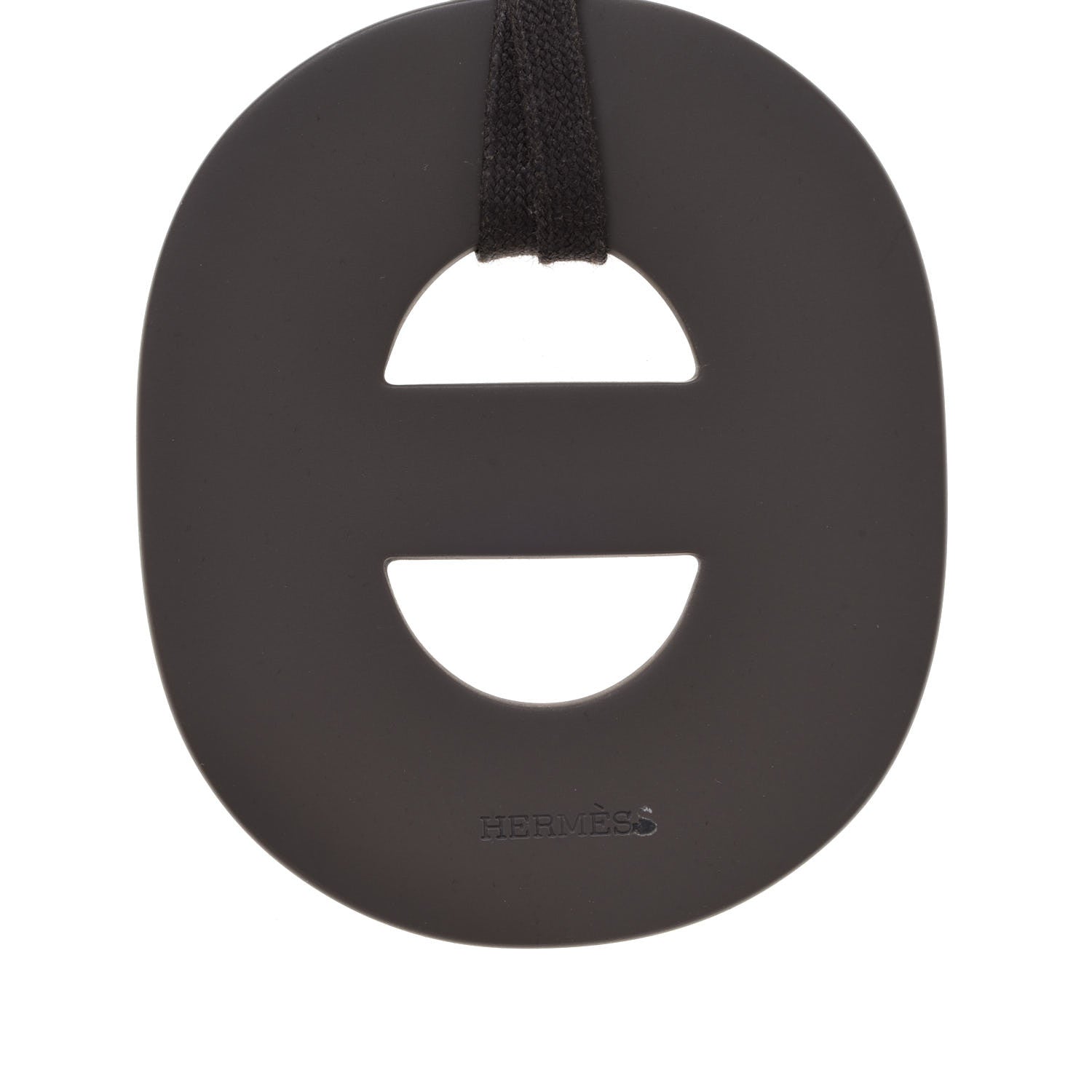 Hermes Lacquered Wood Fidelio Grave Necklace Black 1 of 5