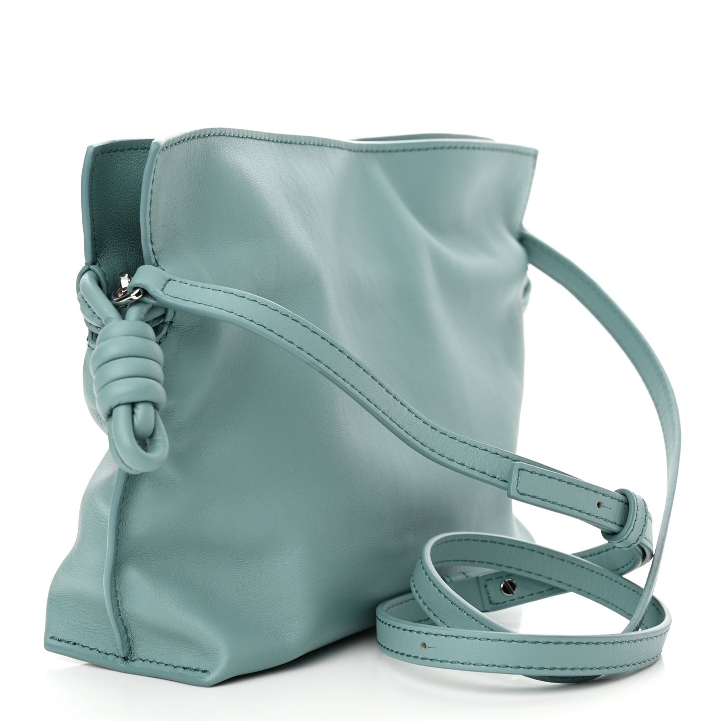 X SUNA FUJITA Nappa Flamenco Knot Clutch Ocean